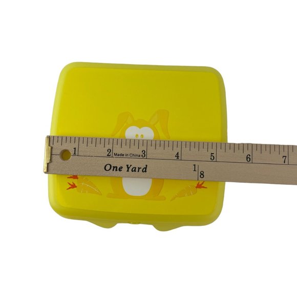 Tupperware Robyn Rabbit Lunch Set Clam Shell Sandwich Keeper Water Bottle Yellow - Picture 10 of 11